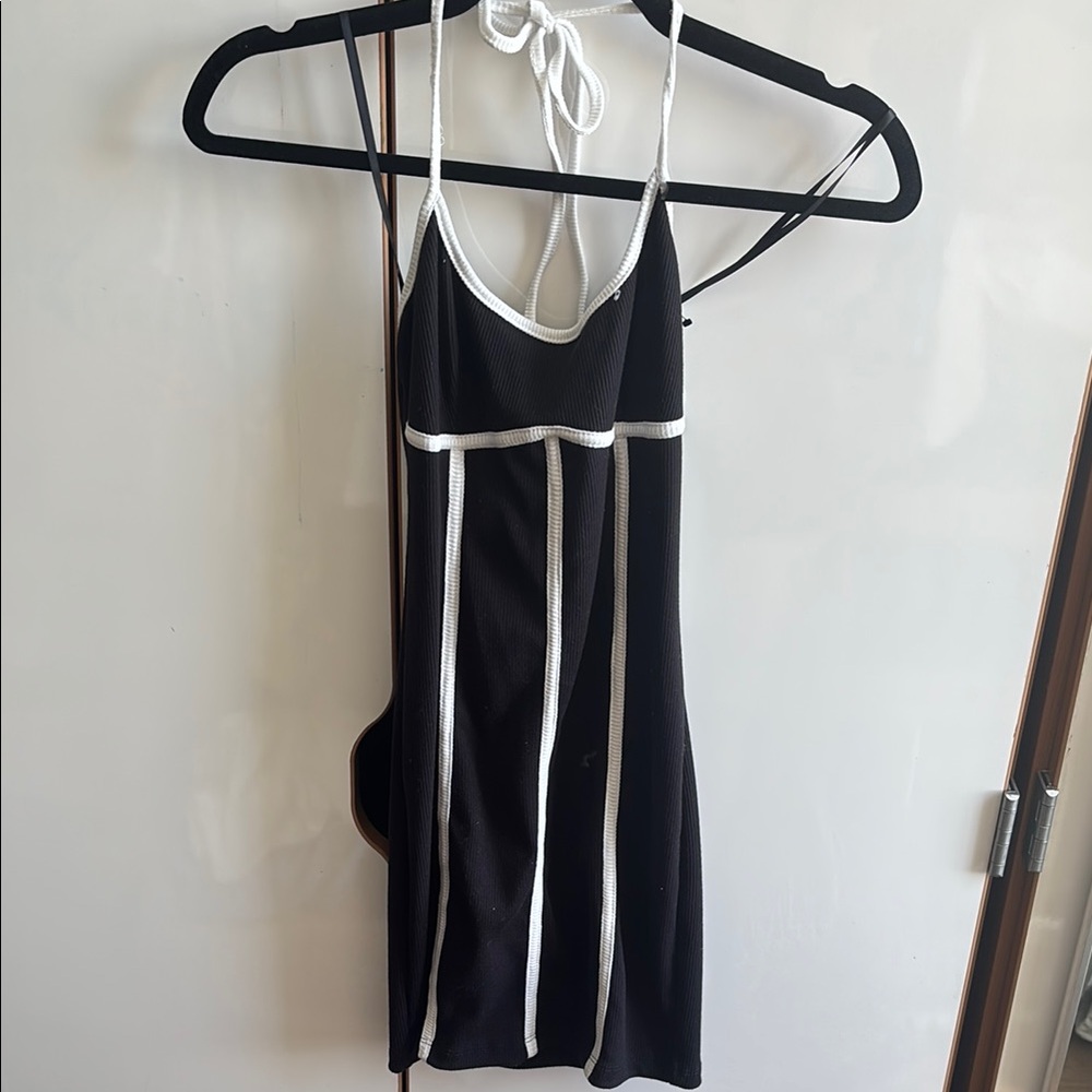 Black and White Halter Dress